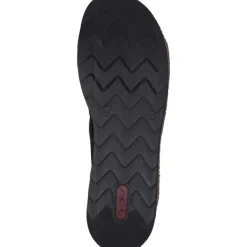 Damen Rieker Pantoletten & Badeschuhe<V7989, Plateau-Pantoletten, Damen, Schwarz
