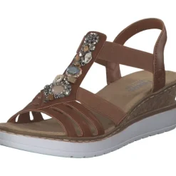 Damen Rieker Sandaletten<V3869, Plateau-Sandaletten, Damen, cayenne