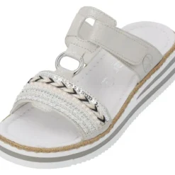 Damen Rieker Pantoletten & Badeschuhe<V02M6, Pantoletten & Badeschuhe, Damen, Grau (Silver)
