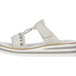 Damen Rieker Pantoletten & Badeschuhe<V02M6, Pantoletten & Badeschuhe, Damen, Grau (Silver)