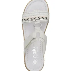 Damen Rieker Pantoletten & Badeschuhe<V02M6, Pantoletten & Badeschuhe, Damen, Grau (Silver)
