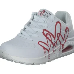 Damen Skechers Klassische- & Business Schuhe<177980, Schnürschuhe, Damen, white/red