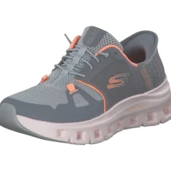 Damen Skechers Sneakers<150420, Slip-On-Sneaker, Damen, gray mesh / orange trim