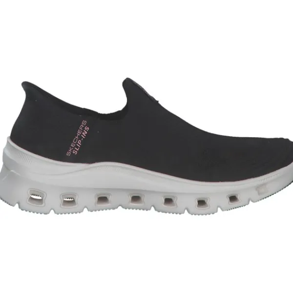 Damen Skechers Sneakers<150422, Slip-On-Sneaker, Damen, BLACK KNIT / PINK TRIM