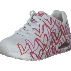 Damen Skechers Sneakers<155507, Sneakers Low, Damen, WRPK white/red/pink
