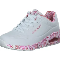 Damen Skechers Sneakers<155506, Sneakers Low, Damen, WRPK white/red/pink
