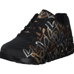 Damen Skechers Sneakers<155523, Sneakers Low, Damen, Schwarz Weiß Gold