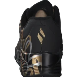 Damen Skechers Sneakers<155523, Sneakers Low, Damen, Schwarz Weiß Gold