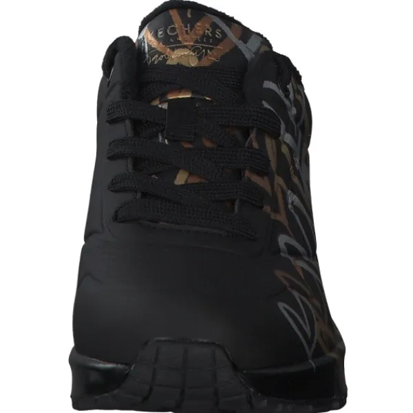 Damen Skechers Sneakers<155523, Sneakers Low, Damen, Schwarz Weiß Gold