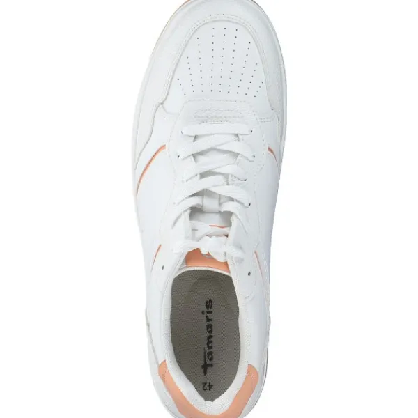 Damen Tamaris Klassische- & Business Schuhe<23729, Schnürschuhe, Damen, white/orange