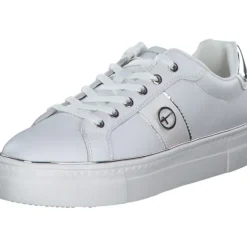 Damen Tamaris Klassische- & Business Schuhe<23724, Schnürschuhe, Damen, Weiß (White/Silver)