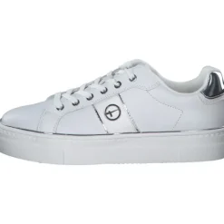 Damen Tamaris Klassische- & Business Schuhe<23724, Schnürschuhe, Damen, Weiß (White/Silver)