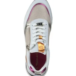 Damen Tamaris Klassische- & Business Schuhe<23732, Schnürschuhe, Damen, WHITE/LT.GOLD