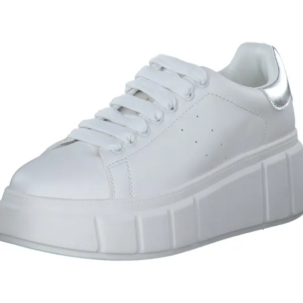 Damen Tamaris Klassische- & Business Schuhe<23743, Schnürschuhe, Damen, WHITE/SILVER