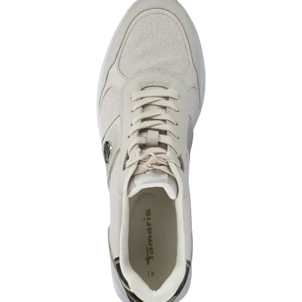 Damen Tamaris Klassische- & Business Schuhe<23727, Schnürschuhe, Damen, Beige