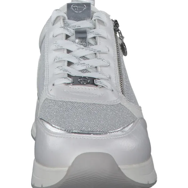Damen Tamaris Sneakers<23732, Sneakers Low, Damen, WHT/SILVER COM