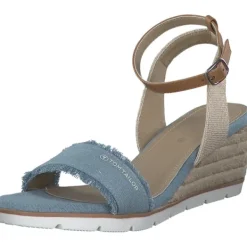 Damen Tom Tailor Sandaletten<5390040017, Plateau-Sandaletten, Damen, sky