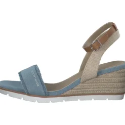 Damen Tom Tailor Sandaletten<5390040017, Plateau-Sandaletten, Damen, sky