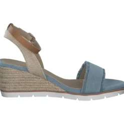 Damen Tom Tailor Sandaletten<5390040017, Plateau-Sandaletten, Damen, sky