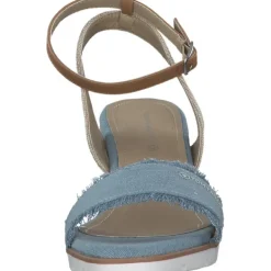 Damen Tom Tailor Sandaletten<5390040017, Plateau-Sandaletten, Damen, sky