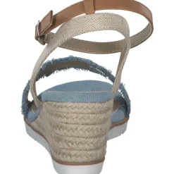 Damen Tom Tailor Sandaletten<5390040017, Plateau-Sandaletten, Damen, sky