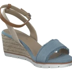 Damen Tom Tailor Sandaletten<5390040017, Plateau-Sandaletten, Damen, sky